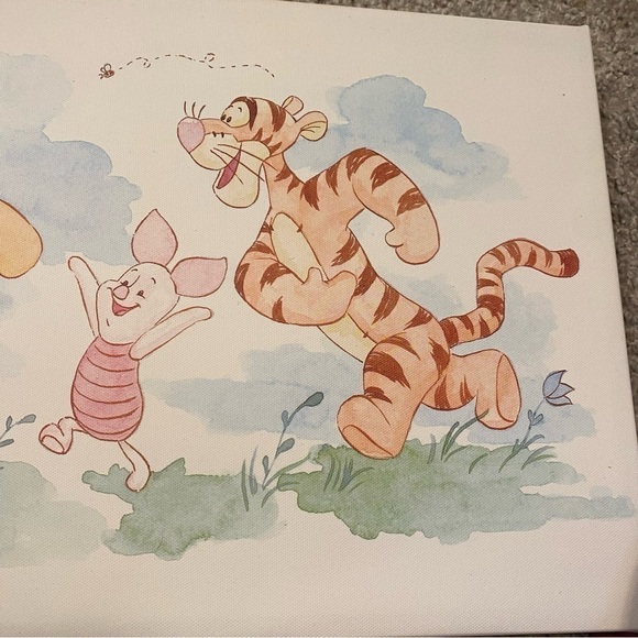 Vintage Disney Wall Canvas Picture Winnie the Pooh Tigger Nursery Kids Room - Picture 6 of 6
